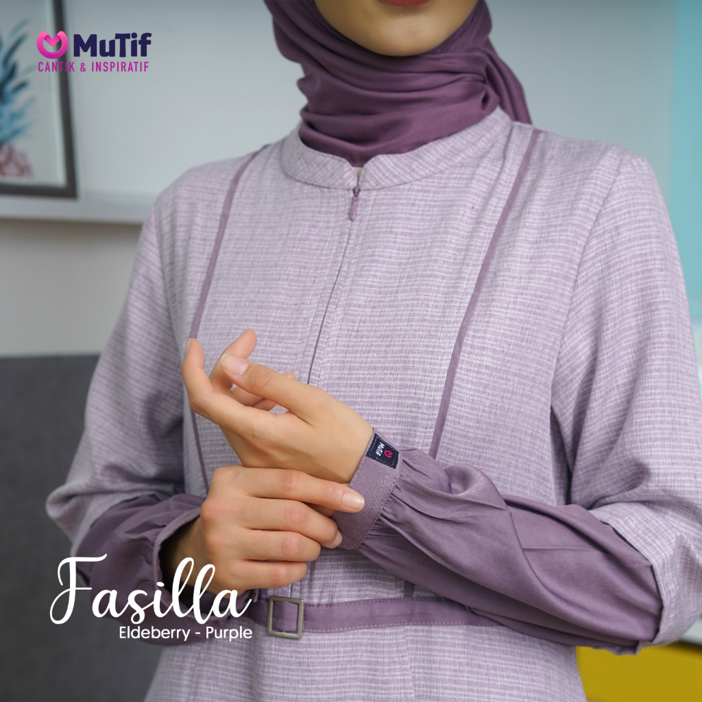 MUTIF | Fasilla Eldebery Purple - Gamis Terbaru 2023