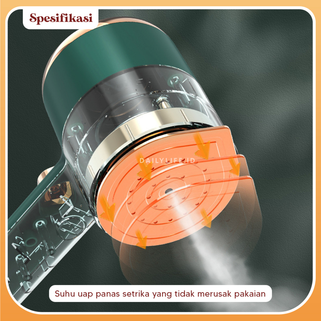 Setrika Mini Uap Travelling 32 Watt 100Ml Kapasitas Pelembut Pewangi Pakaian Portabel - Dailylifeid