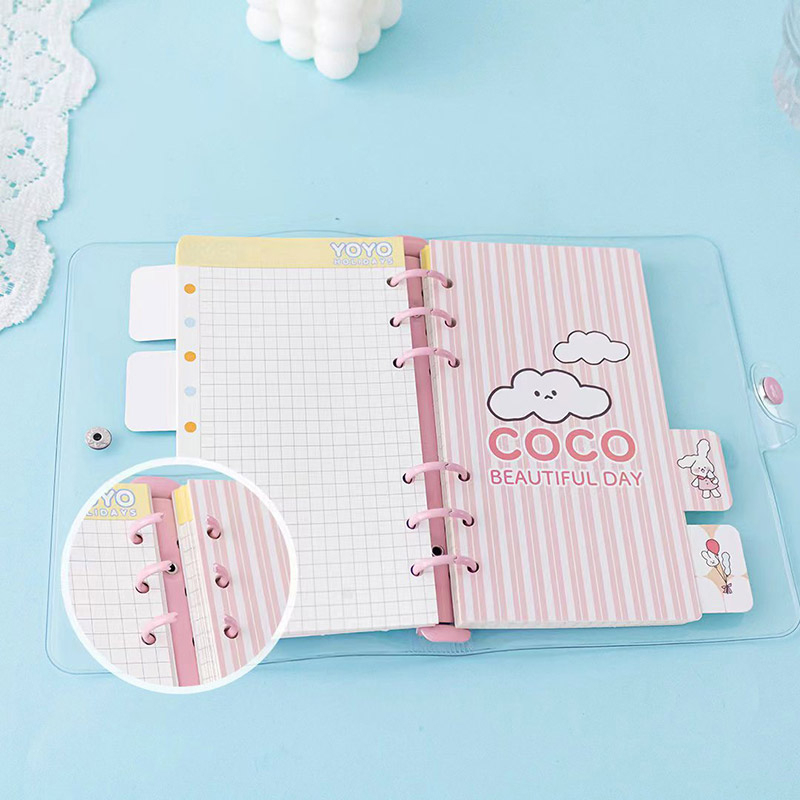 Coco Beautiful Day 6 Ring Binder A6 - Soft Binder Set Aesthetic A6 6 Ring