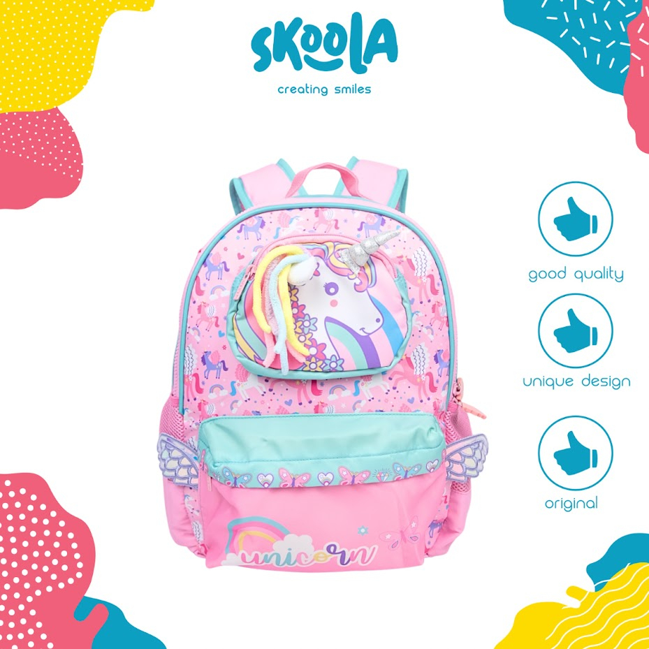 Skoola Tas Sekolah Anak Perempuan SD Ransel Unicorn Panda Cat - Ciara