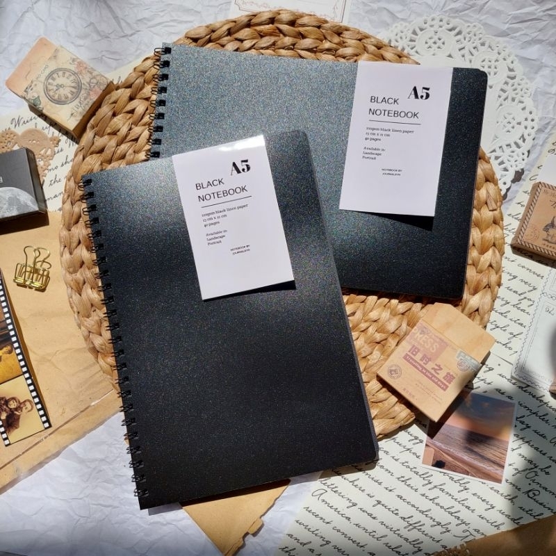 Black Scrapbook Notebook ukuran a5