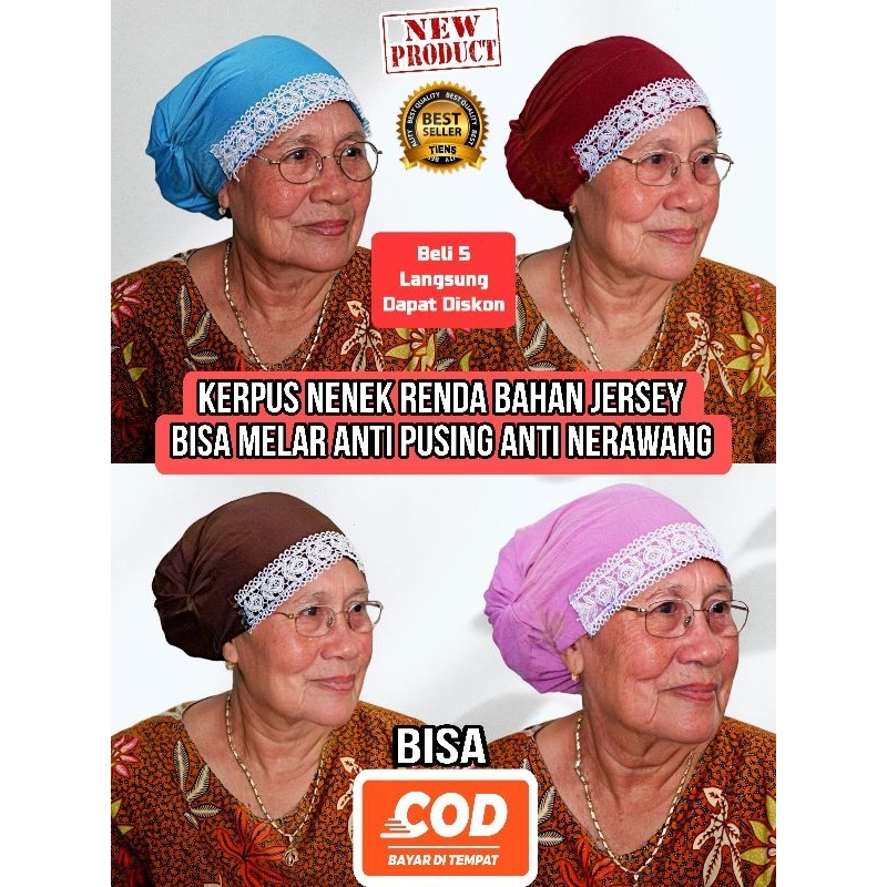Kerpus Kupluk Krpus Ciput Turban Tulban Topi Beanies Haji Rajut Jadul Nenek Ibu Emak Eyang Mbah Emba