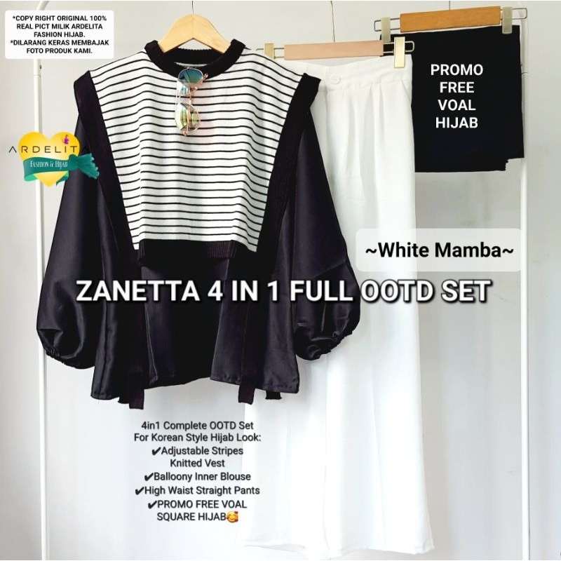 ZANETTA 4IN1 PREMIUM OOTD SET HIJAB LENGKAP HEMAT | SETELAN BAJU WANITA LEBARAN SIAP PAKAI | BAJU SET REMAJA OOTD HIJAB GAYA KOREA KEKINIAN |  BAJU WANITA TERBARU | BAJU KADO UNTUK WANITA | BAJU WANITA REMAJA HIJAB | HIJAB KOREAN STYLE | SET ARDELITA