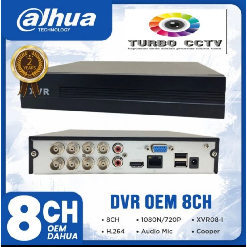 DVR CCTV 8CH 2MP OEM Dahua DH-XVR1B08-IS Full HD Free HDMI &amp; Kabel Lan