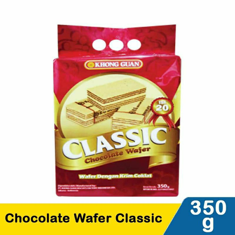 

KEMAS AMAN Khong Guan Classic Wafer Chocolate 350gr Kong Guan Cokelat Coklat snack hampers goodie bag