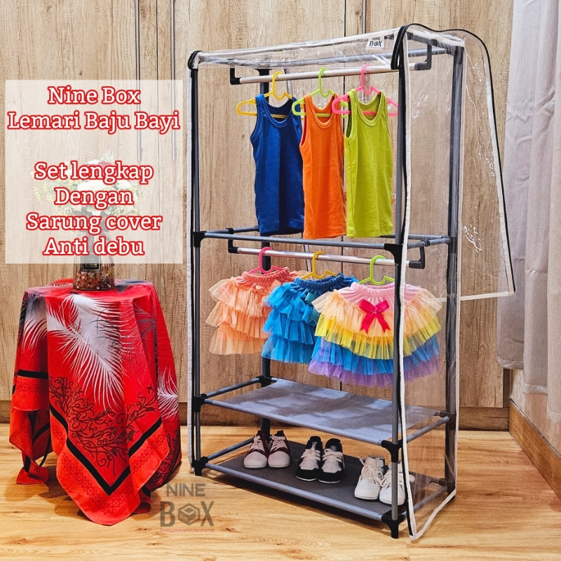 LEMARI PAKAIAN GANTUNG / LEMARI BAJU ANAK BABY NEWBORN BARU LAHIR ANTI DEBU / RAK PAKAIAN / LEMARI G