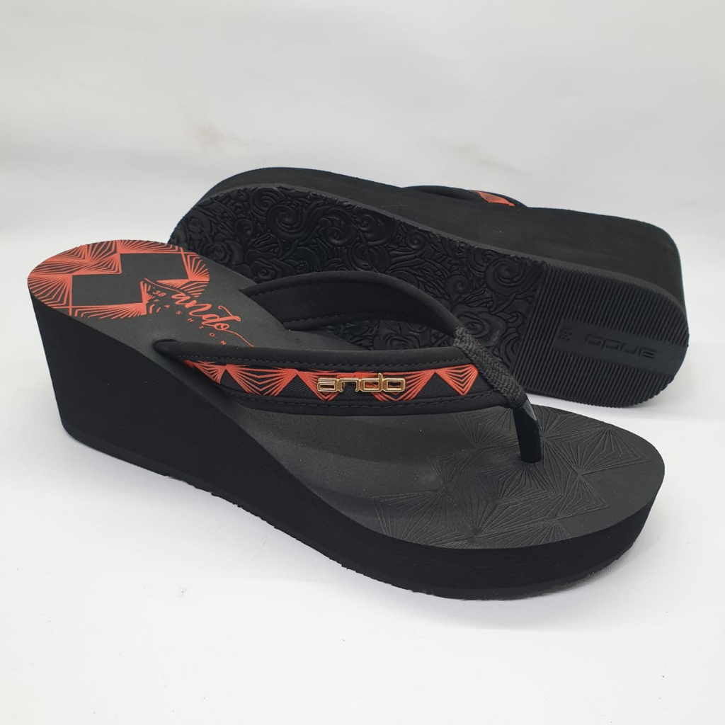 Ando Yurita Terbaru Sandal Wedges Wanita Sendal Jepit Wedges Cewek Perempuan