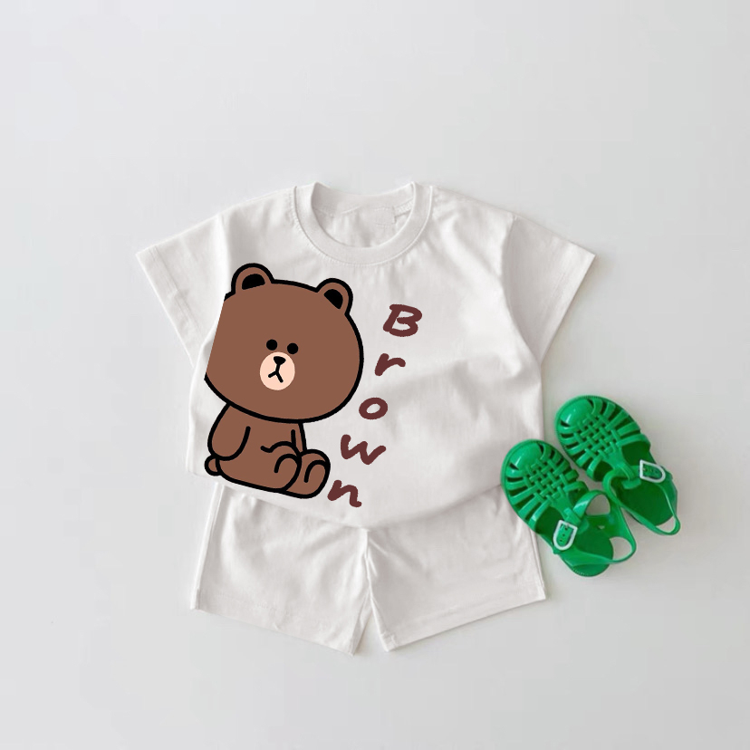 Pamelo.id Set Anak Viral / Brown / Fashion Anak / Stelan baju anak / Korea Style / Set Balita