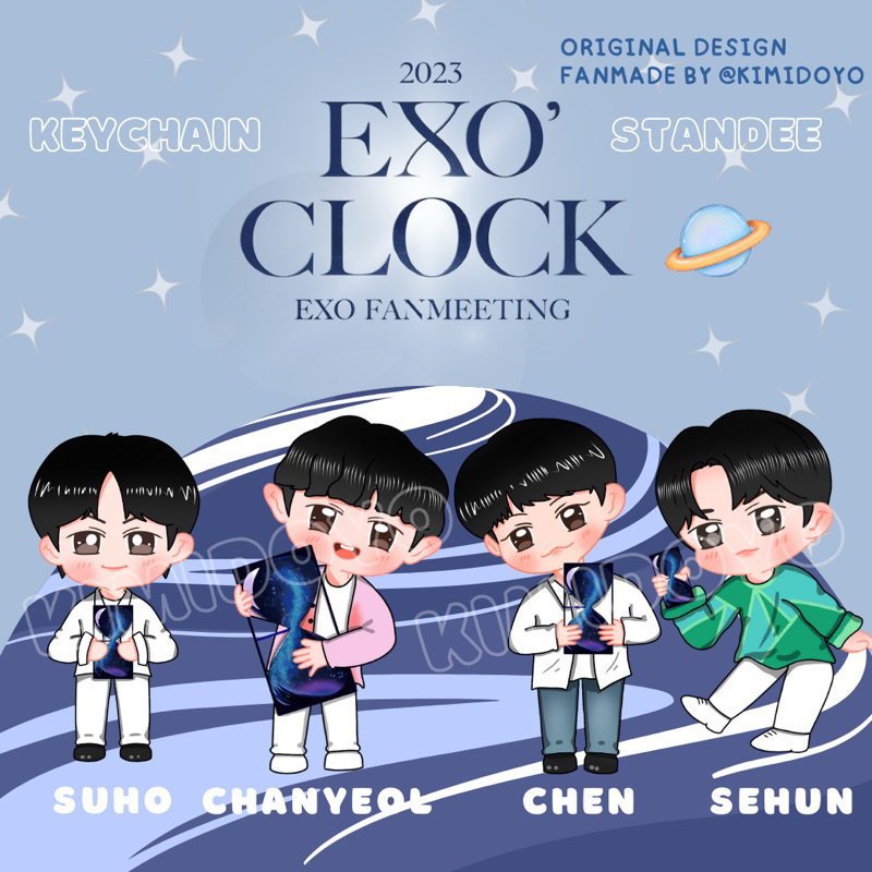 [PO] KEYCHAIN STANDEE ACRYLIC EXO MURAH FANMEET EXO'CLOCK CHIBI EXOL