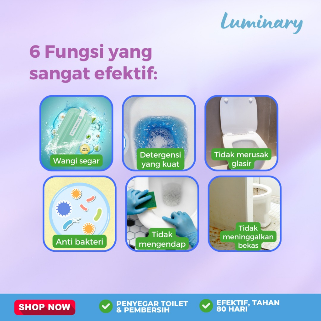 Pembersih Penyegar Kloset Toilet Automatic Cleaner Pembersih WC Tahan 80hari / Pengharum Toilet