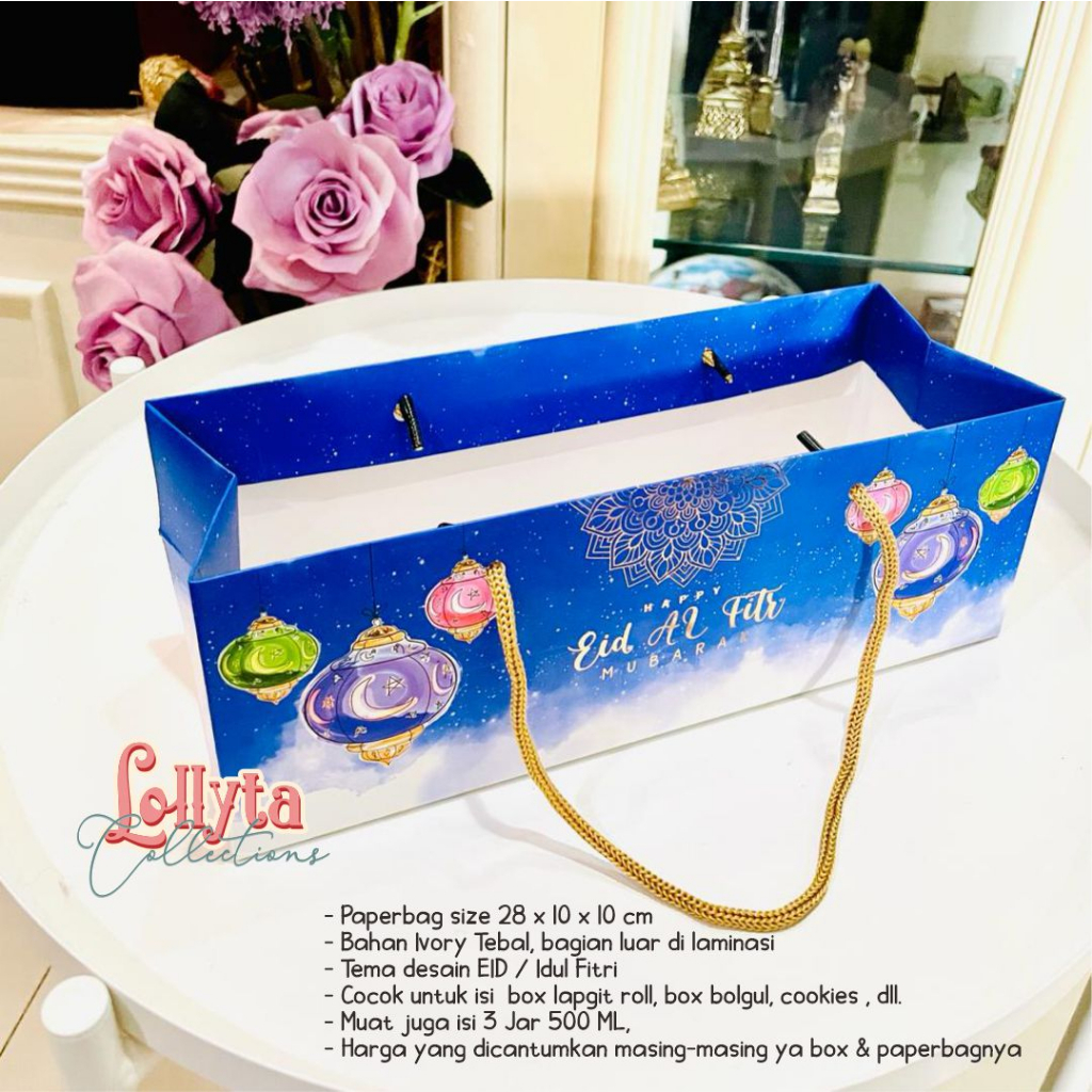 

Paperbag lapgit Roll / Bolgul / isi 3 JAR 300-500 ML Edisi Idul Fitri / EID Lentera