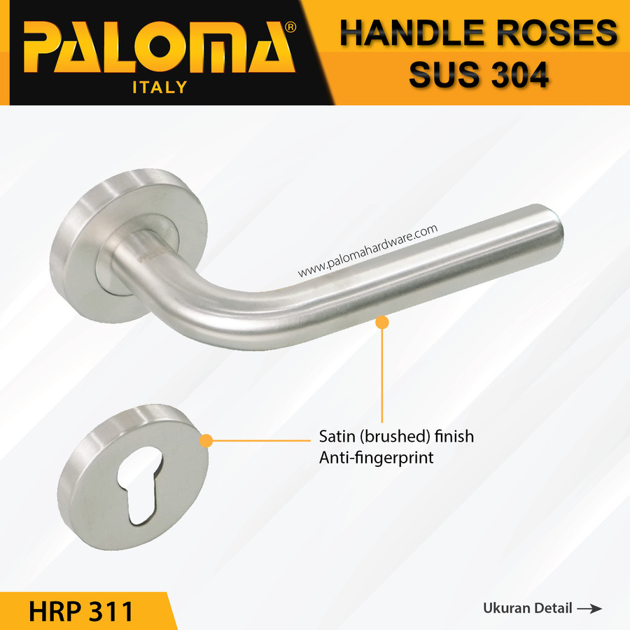 Handle pintu roses HRP 311 PALOMA LHT VARANE STAINLESS STEEL