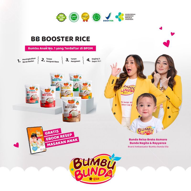 

Bumbu Bunda Elia BB Booster Rice / Beras BB Booster Beras MPASI 200gr