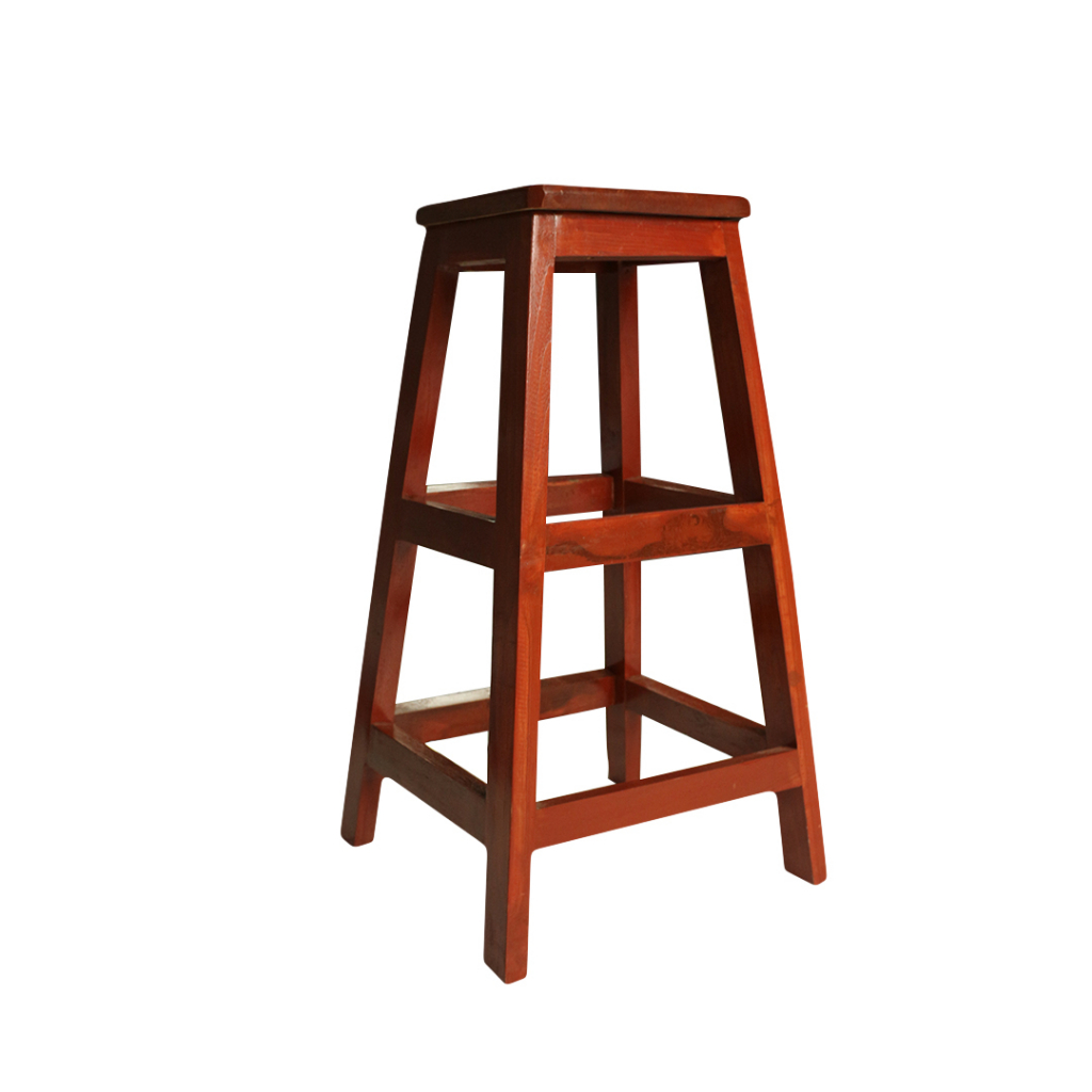 DM - Kursi Bangku Kayu Jati Belanda Blanda Asli Cafe Tinggi Ukuran 75 cm Wooden Chair