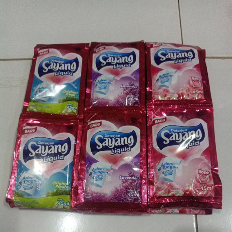 sayang liquid cair 45mli 3 variant (12 sachet)