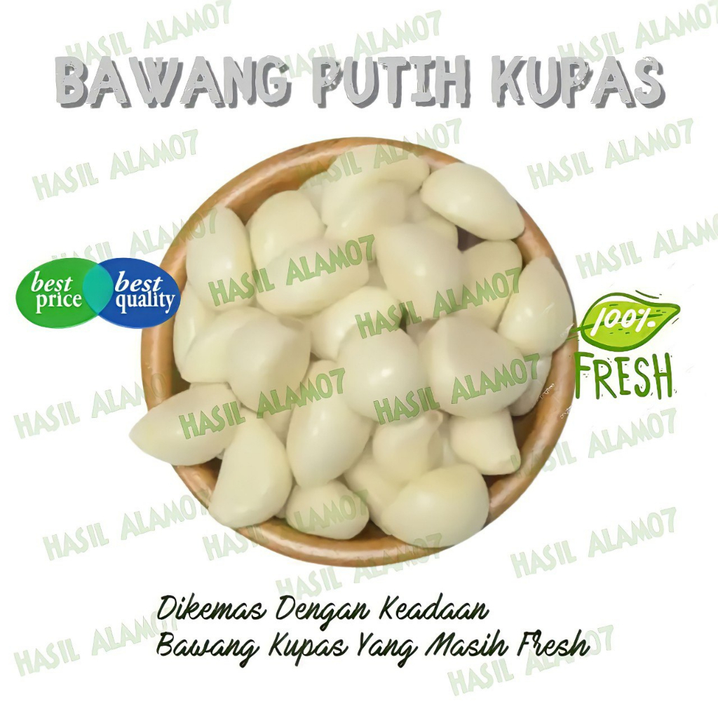 

Bawang Putih Kupas Kating Rempah Bumbu Masak Segar Fresh Per 500 Gram