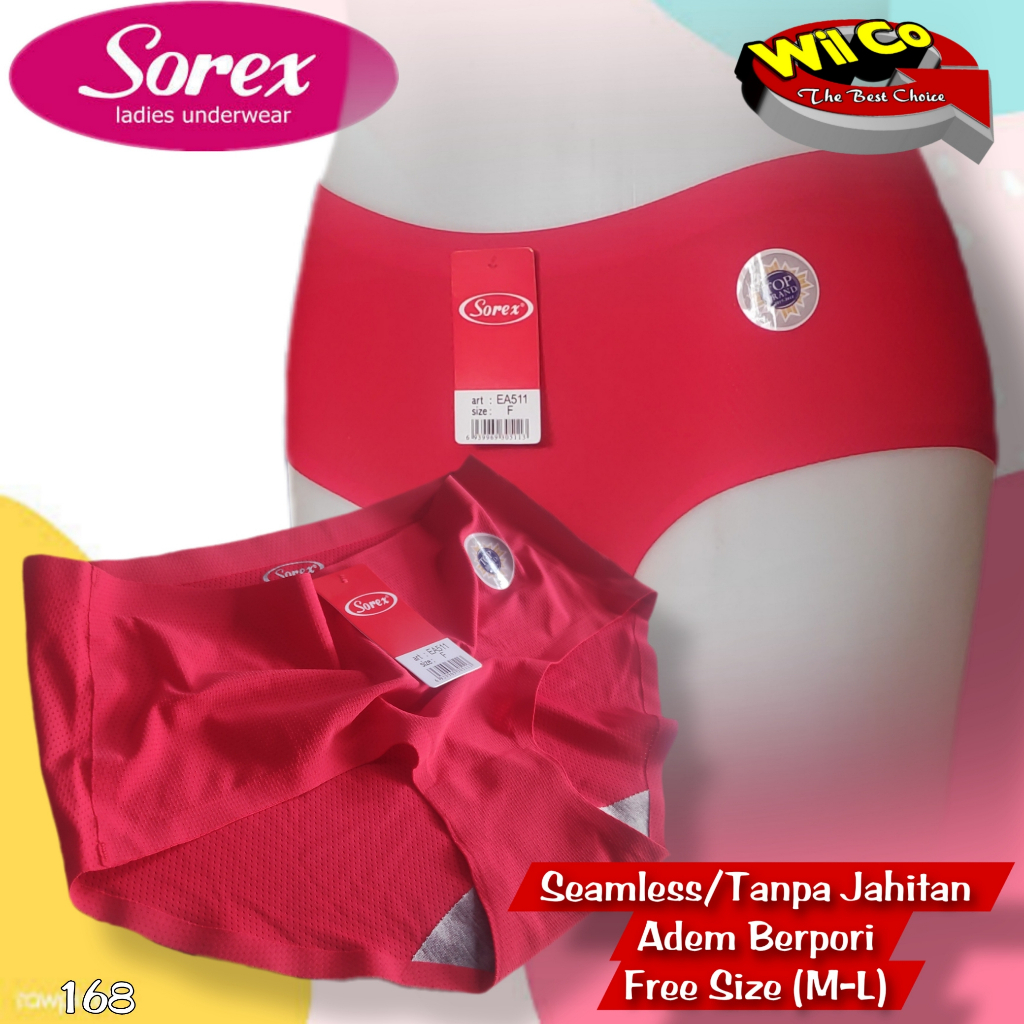 K168 - (Harga Per 1 Potong) CELANA DALAM WANITA PAKAIAN WANITA PAKAIAN DALAM SOREX SAMLESS FREE SIZE