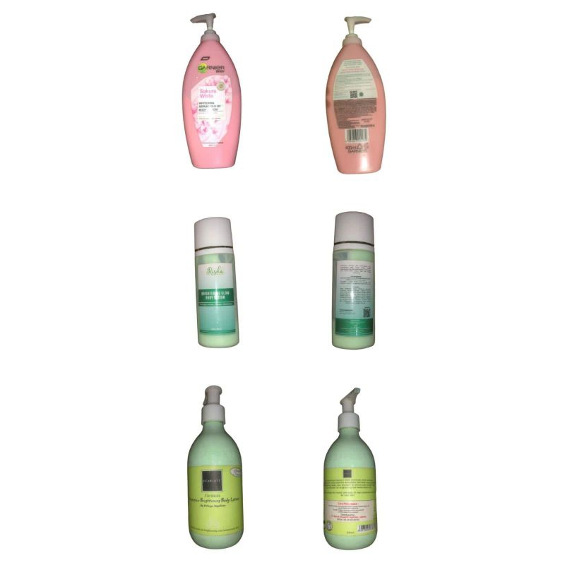 Garnier body lotion pl, Risda body lotion handbody pl, Scarlett body lotion pl, Preloved second hand
