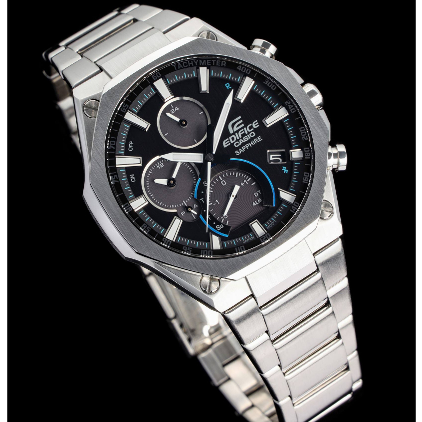 Jam Tangan Pria Casio EDIFICE EQB-1100D-1A EQB-1100 Chronograph Silver Steel