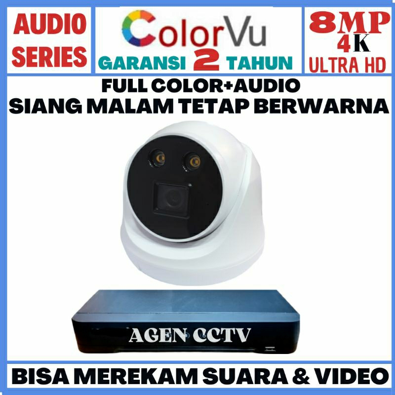 PAKET CCTV COLORVU 4 CHANNEL 1 KAMERA 8MP 4K 2560P ULTRA HD AUDIO