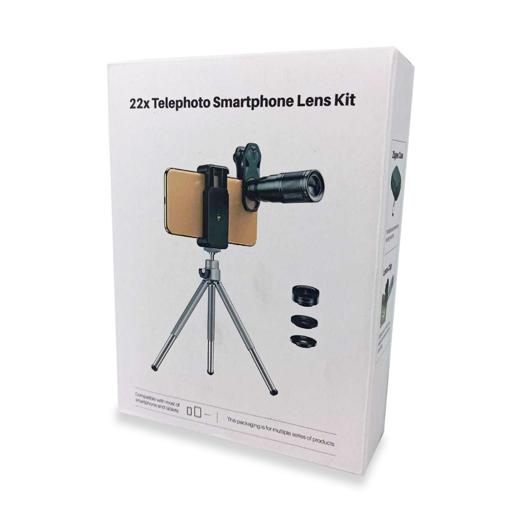 APEXEL 4 in 1 Lensa Smartphone Telephoto Wide Macro Fisheye - APL-22X105-4IN1 - Black