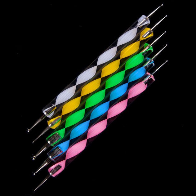 Rhinestone Kuas Kuku Lukis 20 in 1 Nail Art Dotting Tools - X-19 - Multi-Color