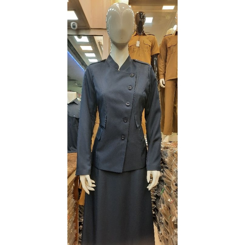 Seragam guru seragam kerja navy Setelan rok A