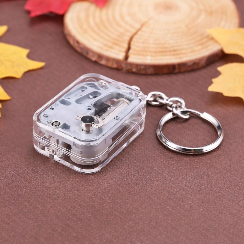 Gantungan Kunci Kotak Musik DIY Mechanical Music Box Keychain - MBB18 - Silver