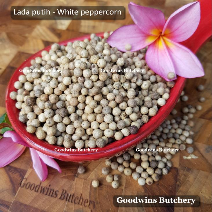 

Merica lada putih utuh WHITE PEPPERCORN ziplock standing pouch 100g