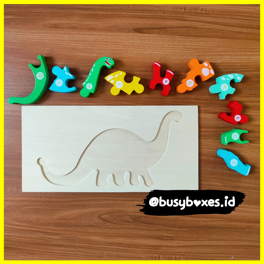 [busyboxes.id] Mainan Edukasi anak Puzzle Kayu Wooden Toys Puzzle 3D dino