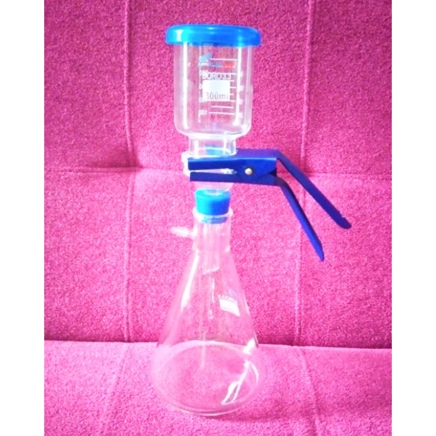Vacuum Filtration Set 3 IN 1 Glass Funnel Clamp and Filter Head Rubber
