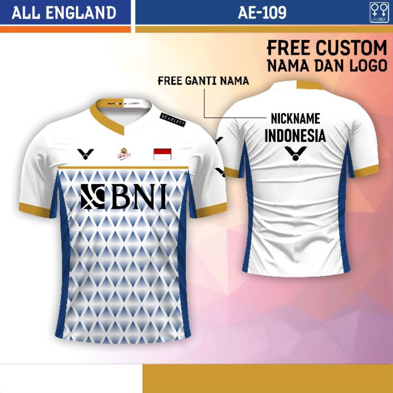 Jersey badminton baju bulutangkis Apri Fadia All England 2023 Bni