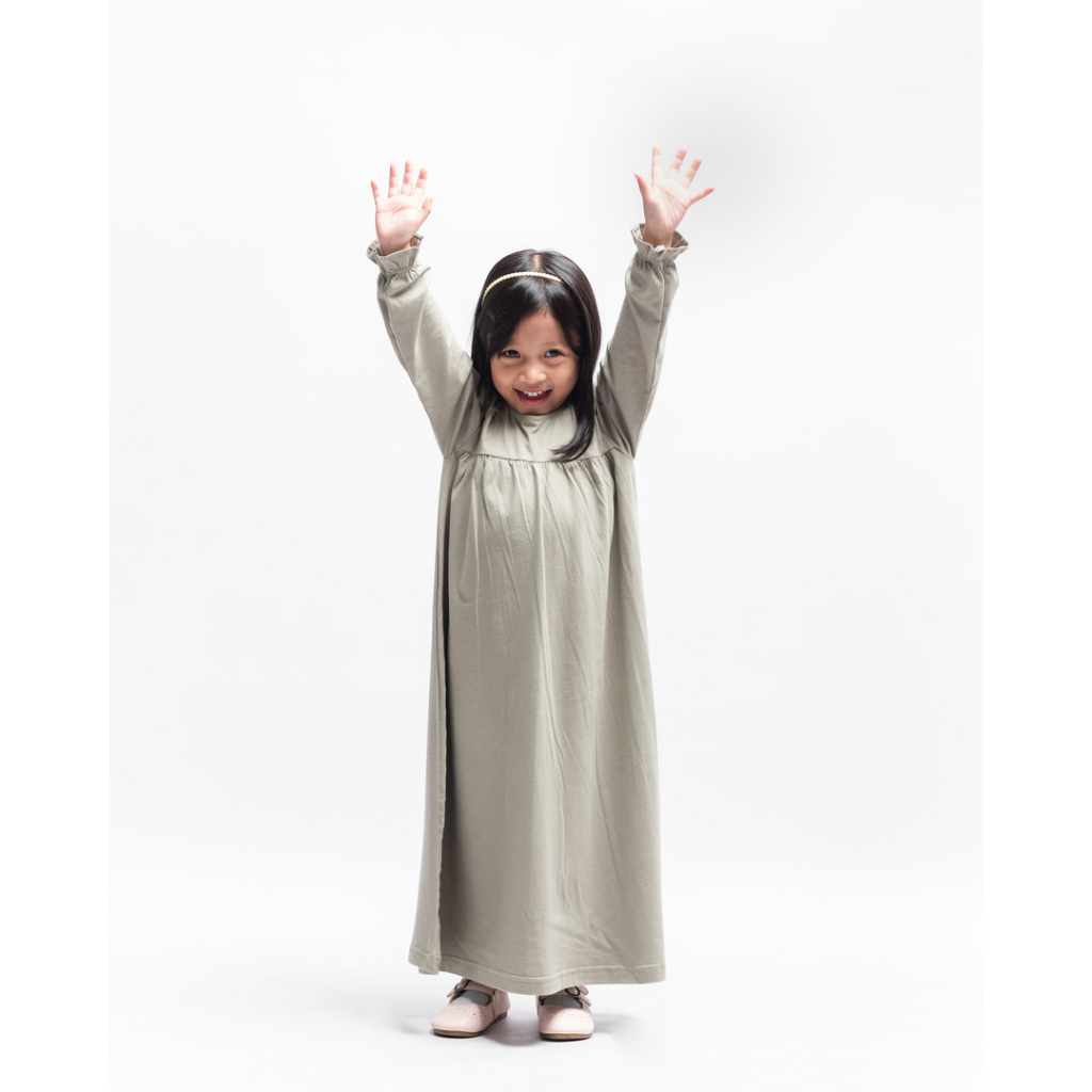 Bajubaja Kirana dress junior / dress anak panjang baju perempuan material cotton combat 24s