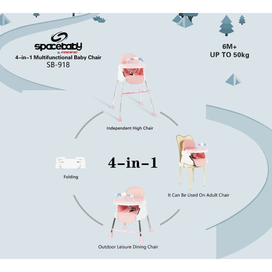 SPACE BABY KURSI MAKAN HIGH CHAIR BOOSTER SB 518 / PC 718 /  CHAIR /SB 925 / SB 918 / SB 917/ SB 618