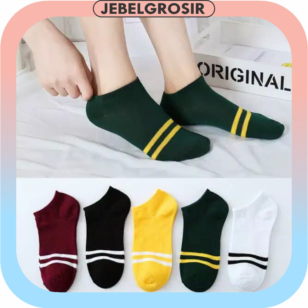 COD Kaos Kaki Strip Dua / Kaos Kaki Dewasa / Kaos Kaki Pendek Garis 2 Kaus Kaki 425