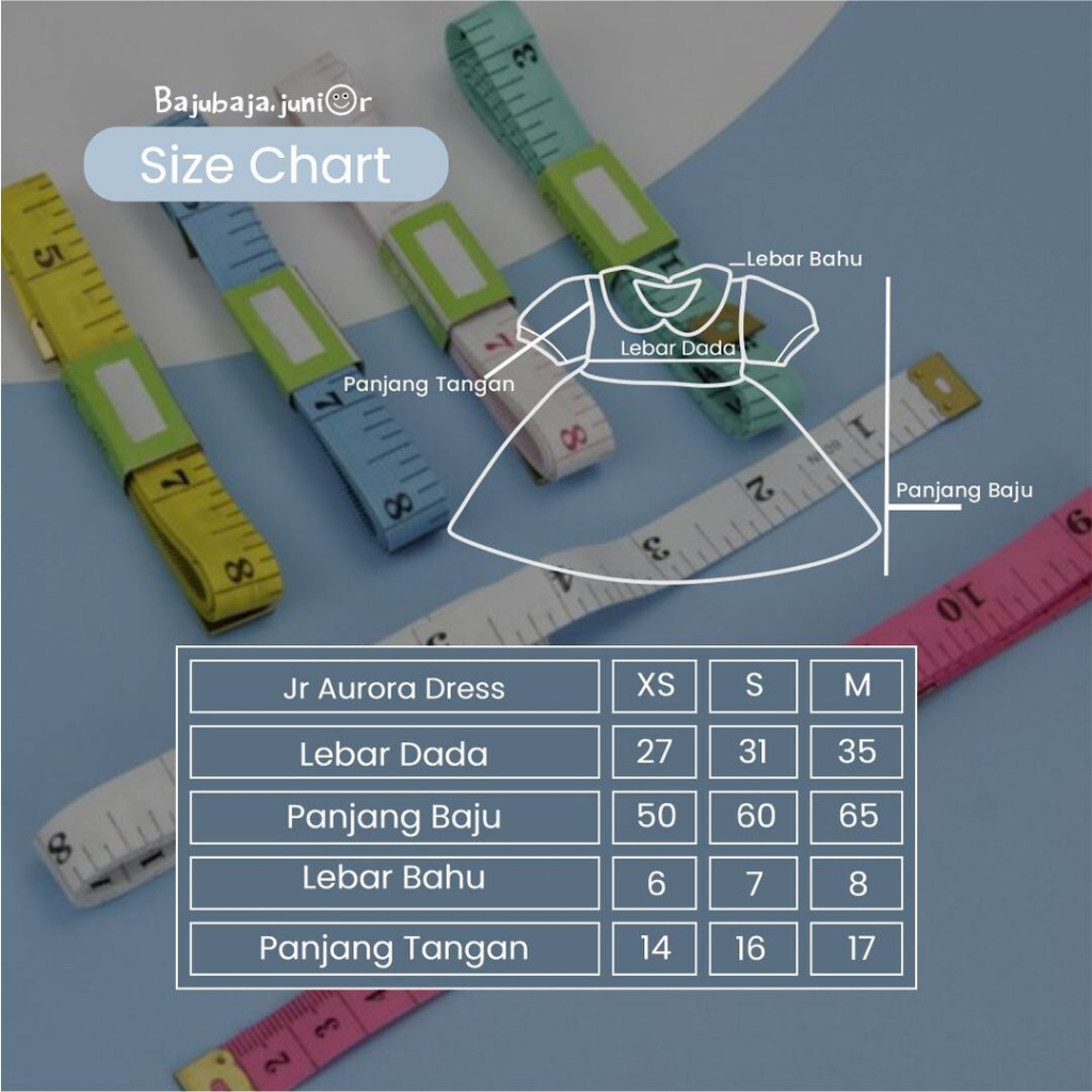 Bajubaja Aurora dress junior / dress anak rok pendek baju perempuan material cotton combat 24s