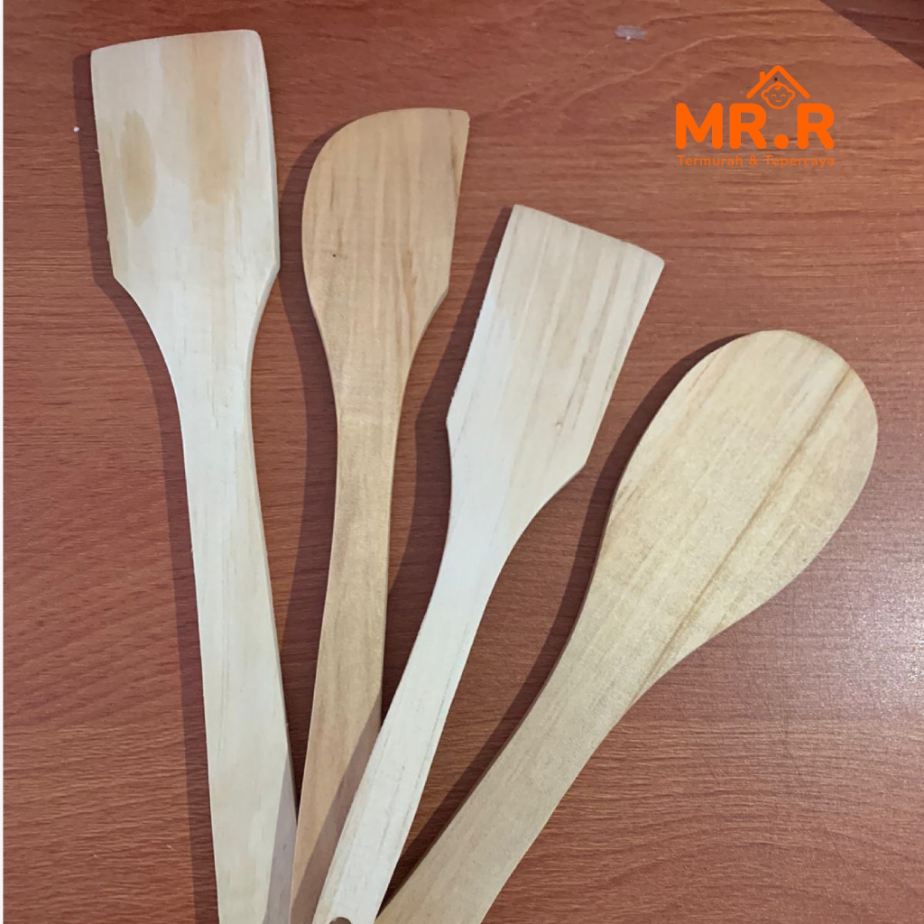 Sodet Kayu Pinus Spatula Susuk Sutil Premium Perlengkapan Rumah