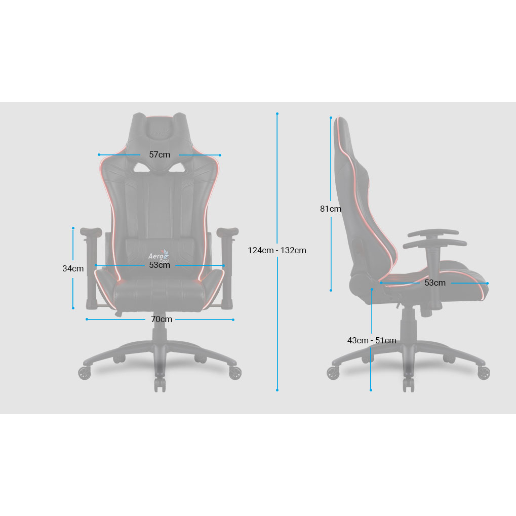 AeroCool AC120 AIR RGB Pro Gaming Chair - Kursi Gaming - Black