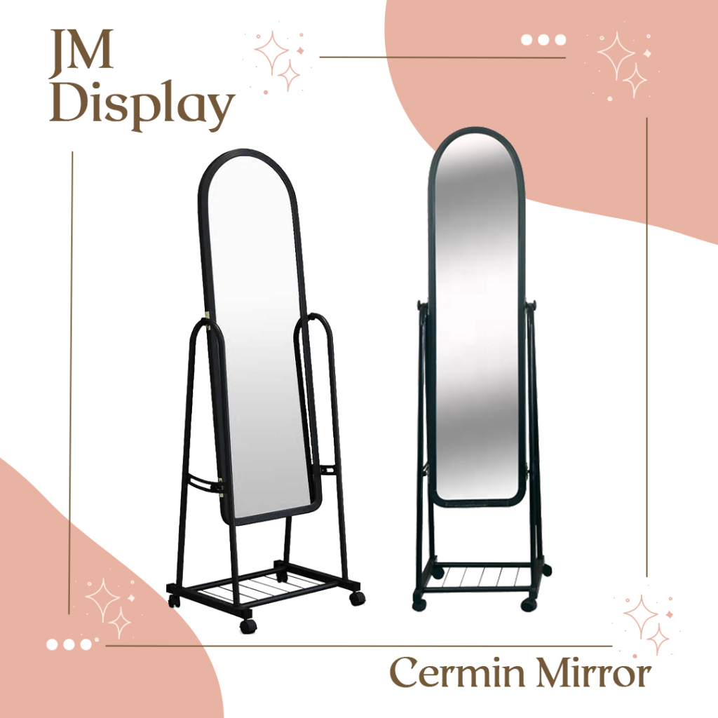 Standing Mirror Cermin Berdiri Full Body Full Cermin Dilengkapi Dengan Roda