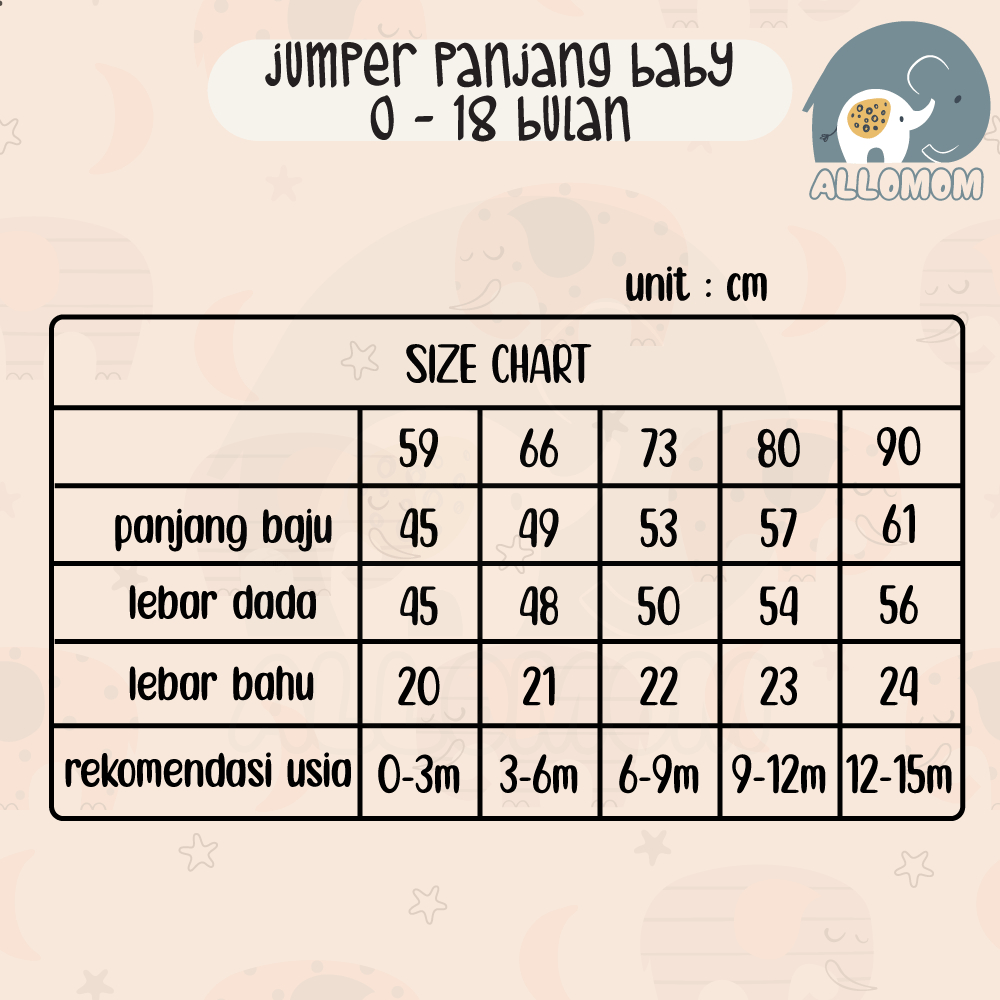 ( IMPORT ) Jumper Panjang Bayi / Jumper  Baby / Baju Bayi Romper Panjang Lengan Panjang Bahan Katun 100%