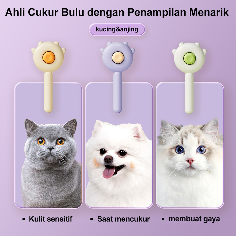 AmazeFan sisir kucing sisir bulu anjing sisir kucing bulu rontok Pet Grooming Brush  Lembut dan nyaman sikat bulu kucing Sisir pijat kucing dan anjing Sisir Hewan Peliharaan Depilasi instan scratcher kucing Kulit sensitif &amp; Saat mencukur &amp; membuat gaya