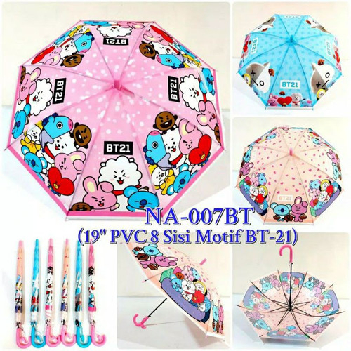 FELWINSHOP Payung anak Motif BTS PVC Lucu