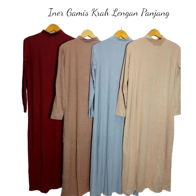 Gamis Lengan Panjang Krah Turtle Inner Lengan Panjang