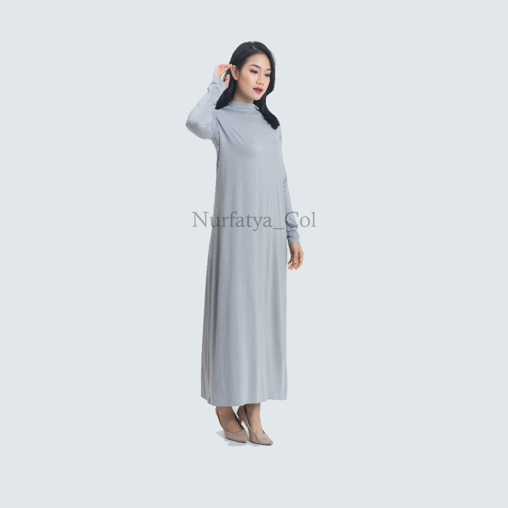 Gamis Lengan Panjang Krah Turtle Inner Lengan Panjang