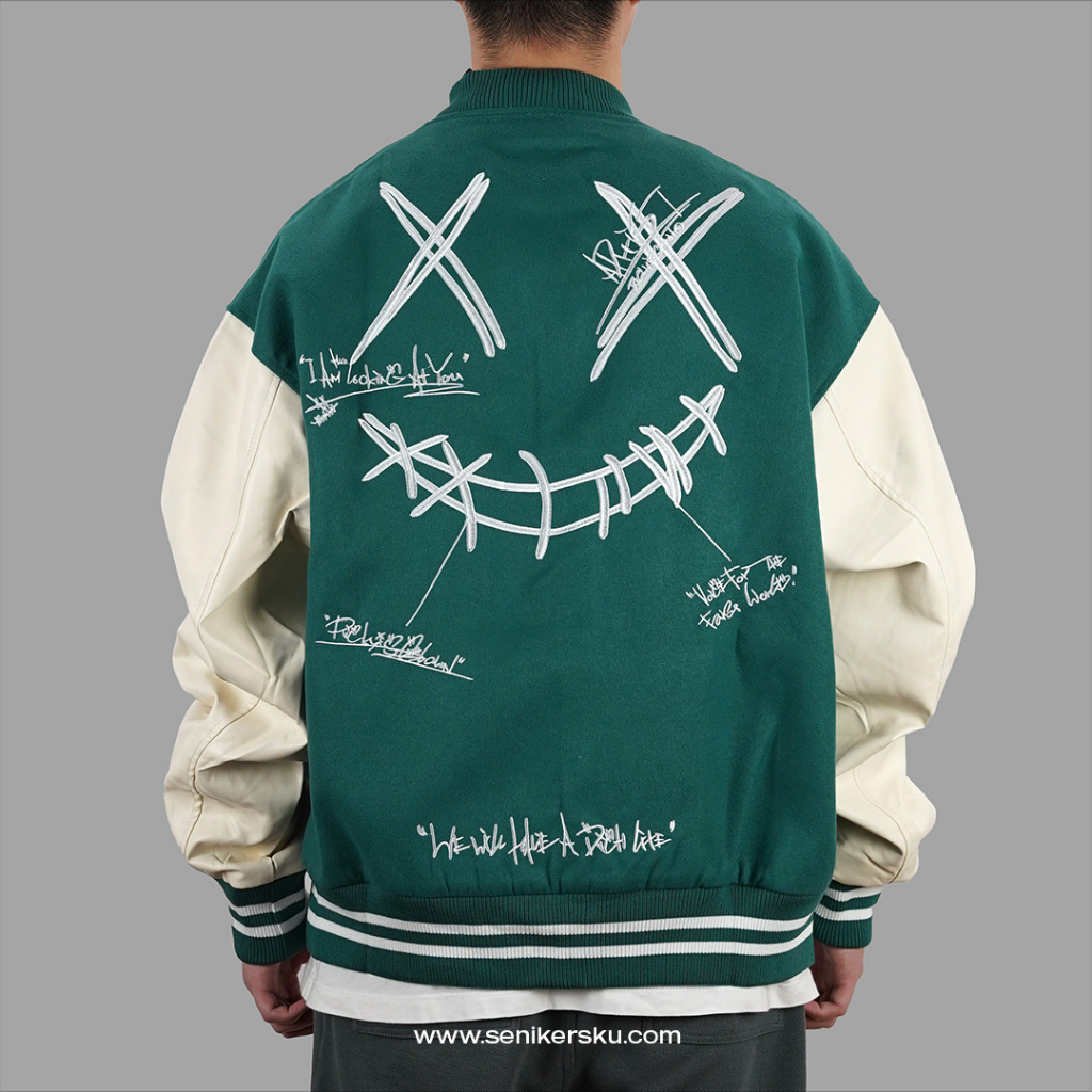 RIC Ricky Is Clown Varsity Jacket Classic Green