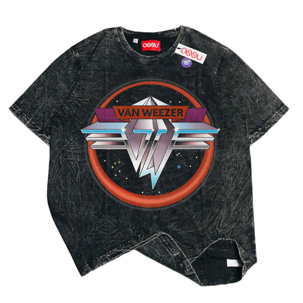 OSSU TSHIRT VAN WEEZER VINTAGE BLACK WASHED