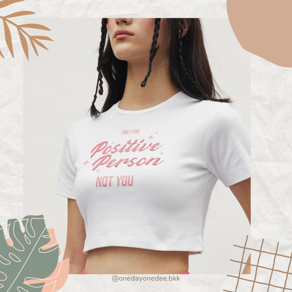 [READY STOCK] VELENCE WHITE BABY TEE ‘STAY POSITIVE’ SIZE L | VELENCE OFFICIAL