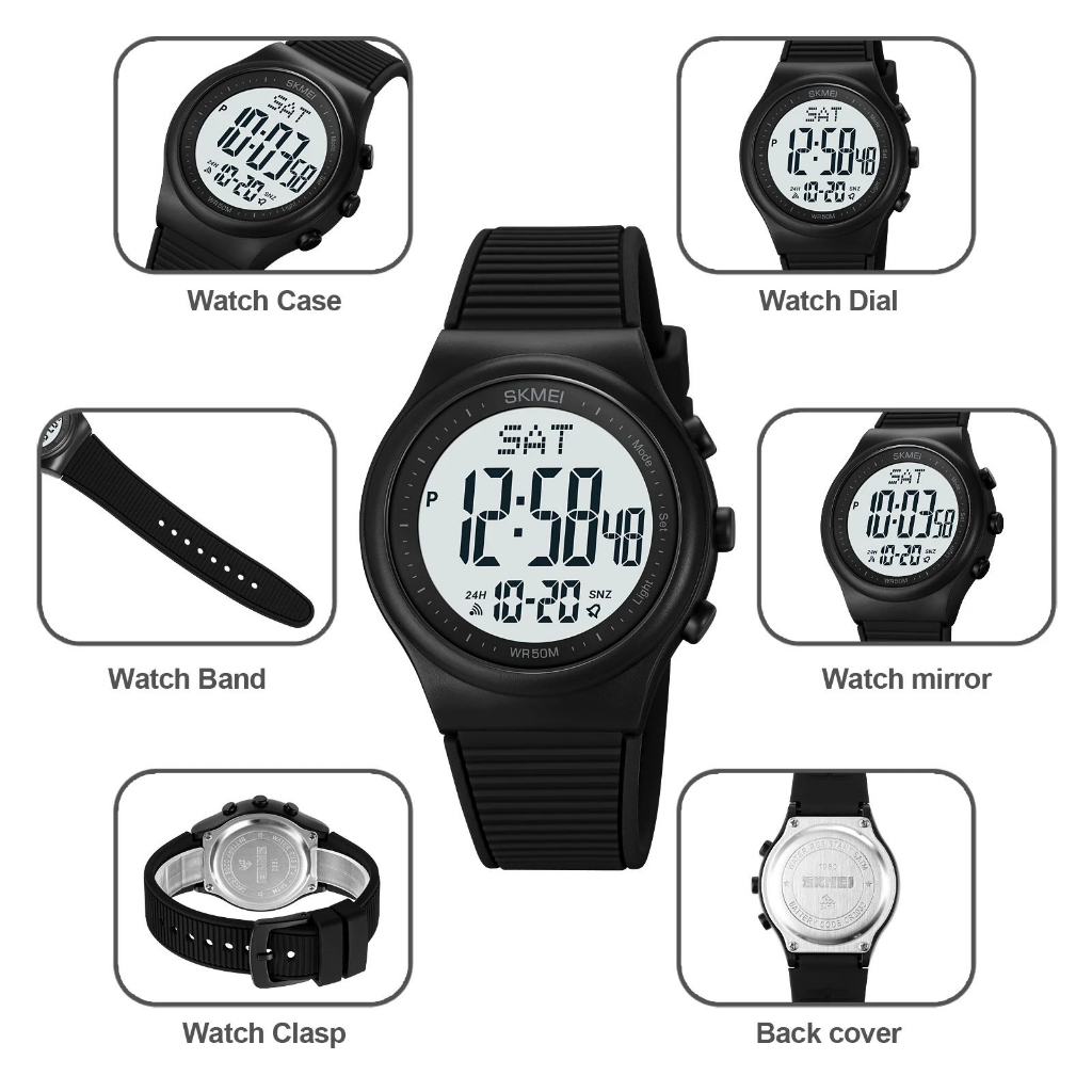 SKMEI 1980 Jam Tangan Pria Wanita Digital Anti Air 5 Bar WATCHKITE WKOS
