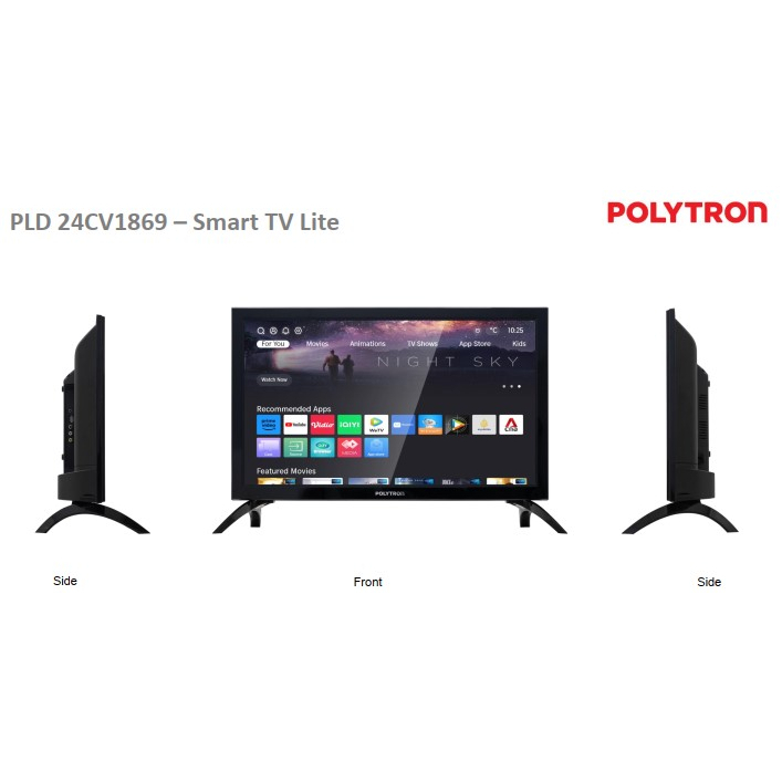 Polytron LED Smart TV 24&quot; Youtube Mirroring Vidio PLD 24CV1869 Digital 24CV