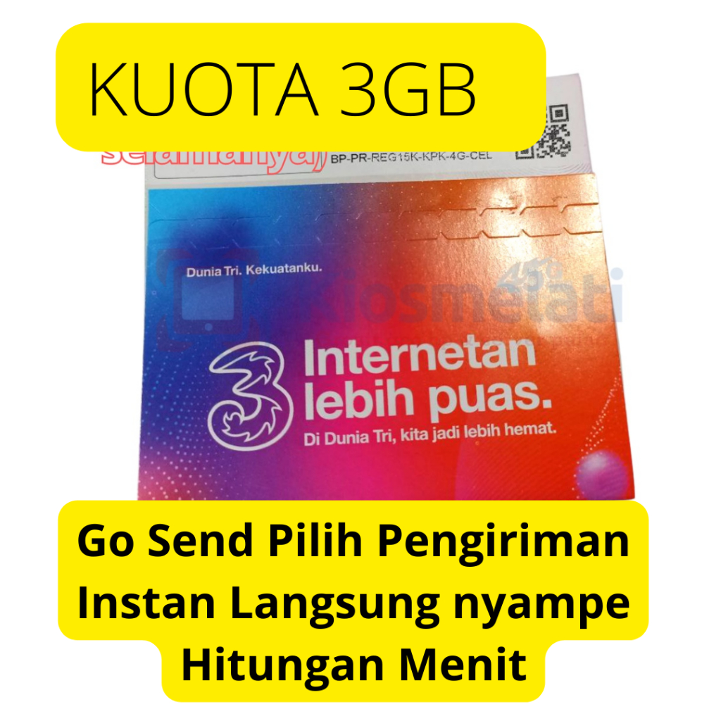 Kartu Perdana Tri Belum regis-Kartu internet tri + PILIHAN KUOTA
